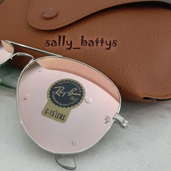 Ray-Ban (Store Display) Aviator Reflective Pink Lenses RB3025 Mirror - Picture 5 of 12